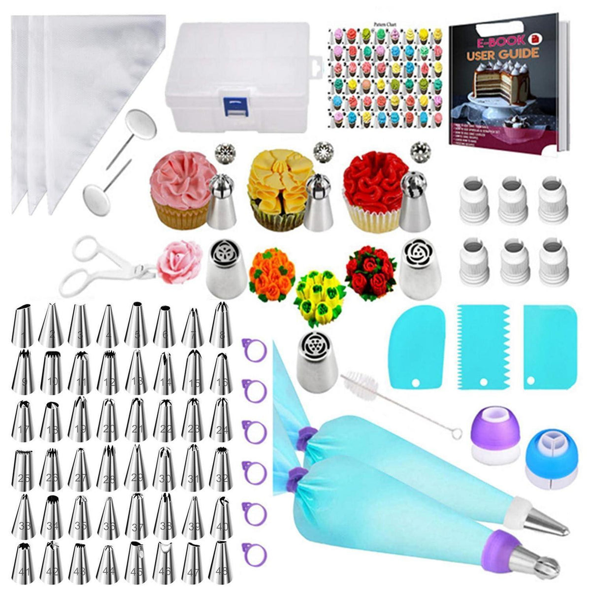 Torten Set 129-teilig – Backzubehör für Torten & Cupcakes
