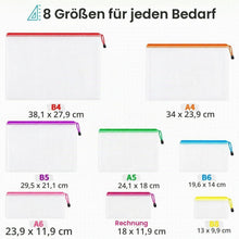 24x A3 Dokumententasche mit Reißverschluss – 12 Farben