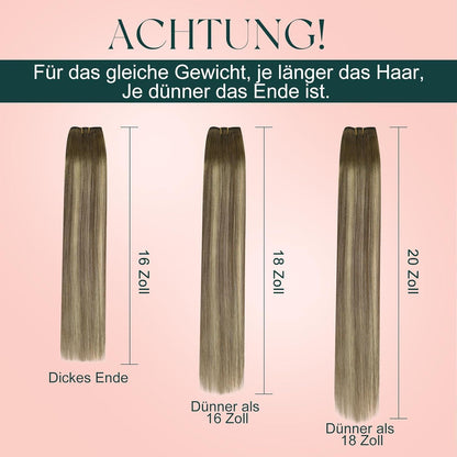 Echthaar Tressen Ombre #3/8/22 – 45cm Remy Haar