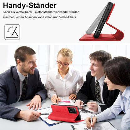 Handyhülle Xiaomi 13T Pro Leder Wallet Schutzhülle Rot