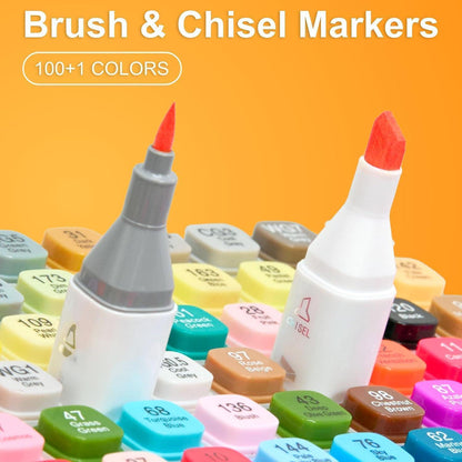 Alkohol Marker Pinselspitze 100 Farben + Blender Set