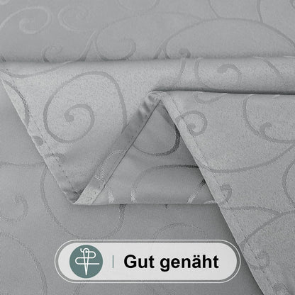 Runde Tischdecke Jacquard Grau 120cm – Abwaschbar & Elegant