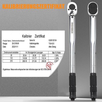 Drehmomentschlüssel 1/2" 28-210 Nm mit Verlängerung und Koffer