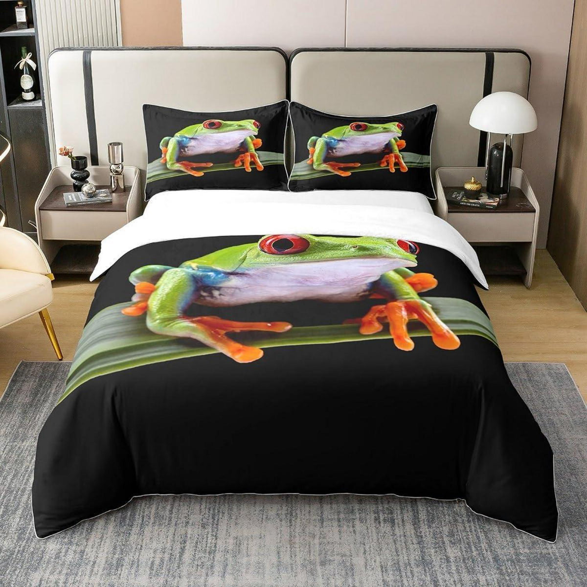 100% Baumwoll Bettbezug Frosch 135x200 mit Kissenbezug