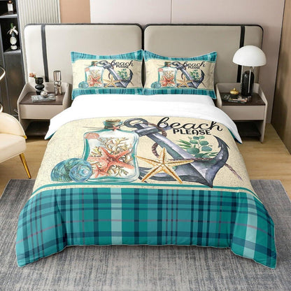 Hawaii Anker Bettbezug 155x220 – Baumwolle, Nautisch & Tropical