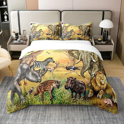Bio Baumwoll Bettwäsche Set Safari Tiere Kinderzimmer