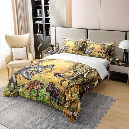Bio Baumwoll Bettwäsche Set Safari Tiere Kinderzimmer
