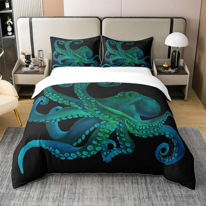 Octopus Baumwoll Bettbezug Set 200x200 für Kinder Schlafzimmer