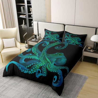 Octopus Baumwoll Bettbezug Set 135x200 – Kinder Schlafzimmer Dekor