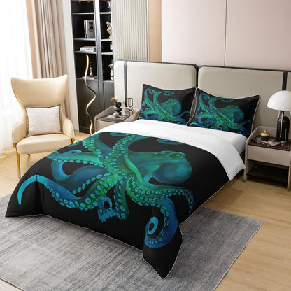 Octopus Baumwoll Bettbezug Set 135x200 – Kinder Schlafzimmer Dekor