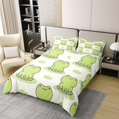 Frosch Kinder Bettwäsche Set 155x220 Baumwolle mit Kissenbezug