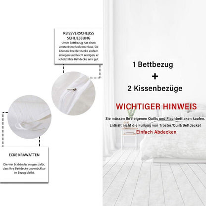 Schwarzer Katzen Bettbezug Set 220x240 - Bio Baumwolle