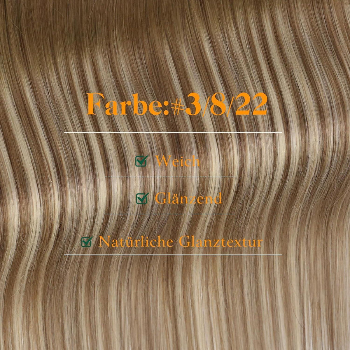 Echthaar Tape Extensions Braun Balayage Ombre Mittelblond