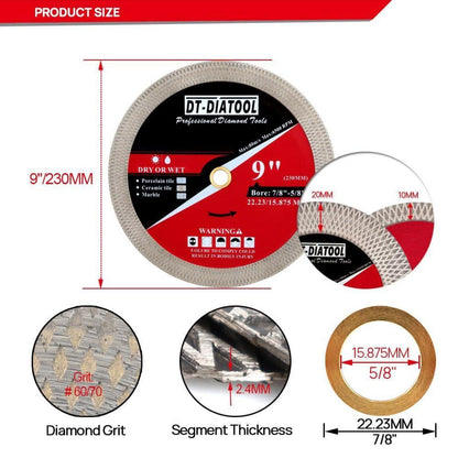 Diamant-Trennscheibe 230mm für Fliesen & Marmor (2 Stück)