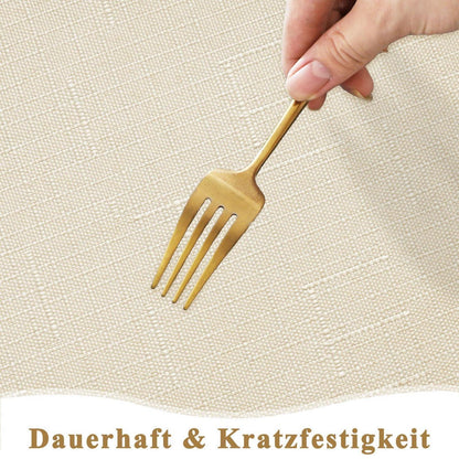 Tischdecke Leinenoptik Beige, 120x120cm – Wasserabweisend & Kratzfest