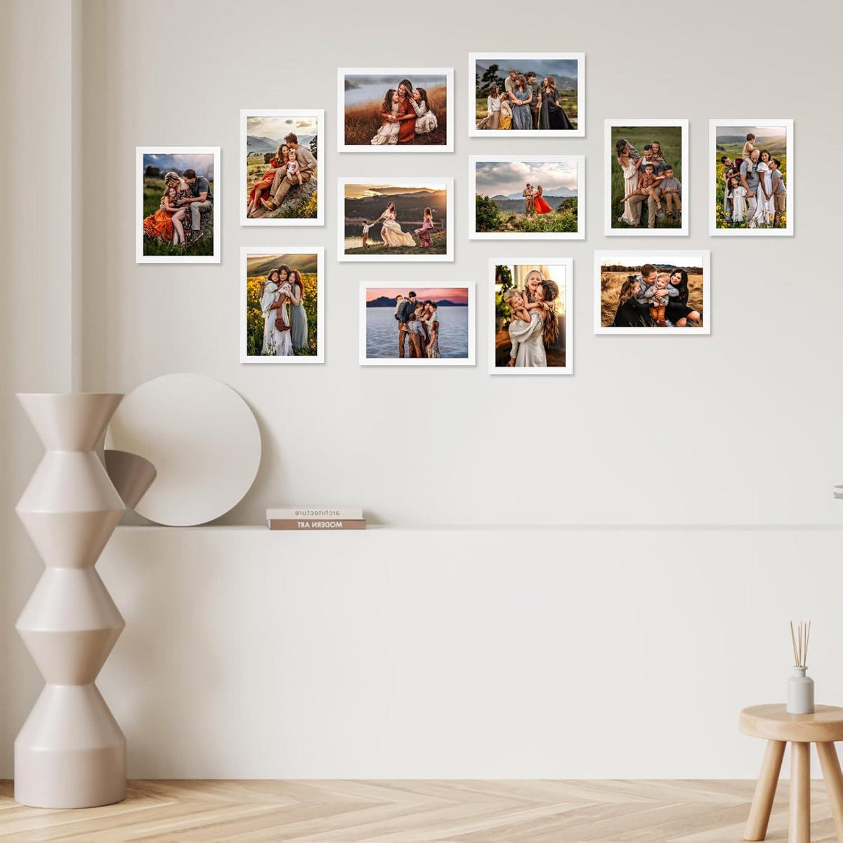 Fotorahmen Set Weiß A4 für Fotos Bilder Collage Kinderzeichnungen UV-resistent