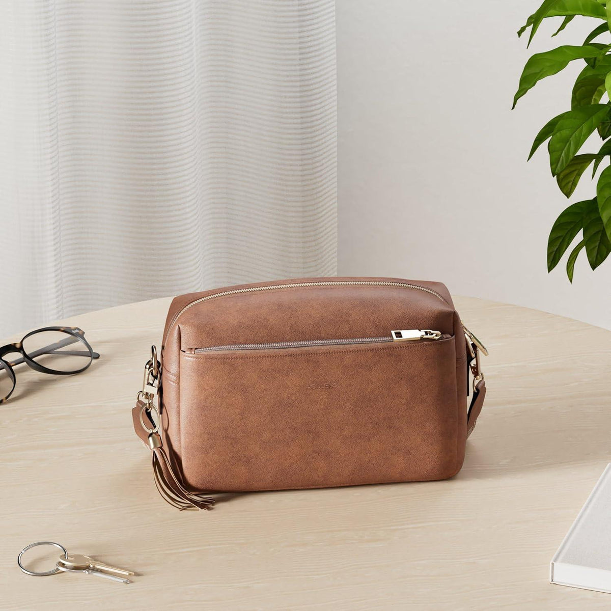 Damen Umhängetasche Vegan Leder Crossbody Schultertasche