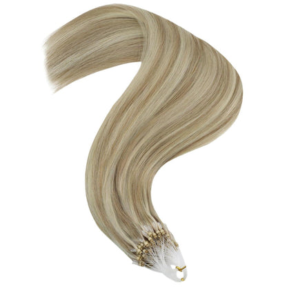 Echthaar Micro Ring Extensions Aschblond 50cm