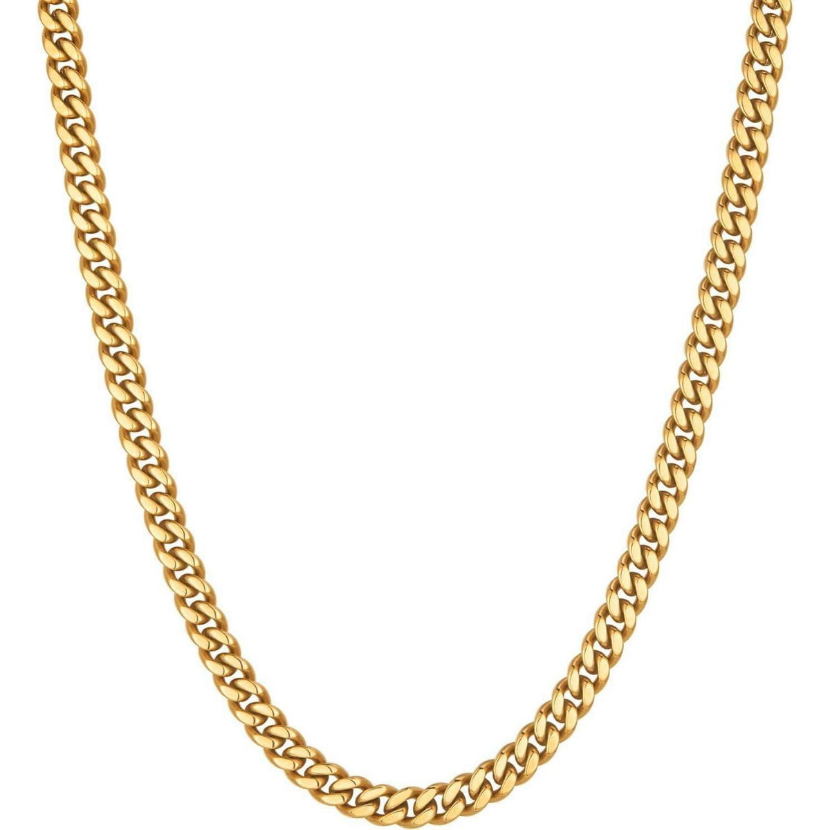 Panzerkette Herren 18 Karat Vergoldet 4-6mm, Goldkette für Männer