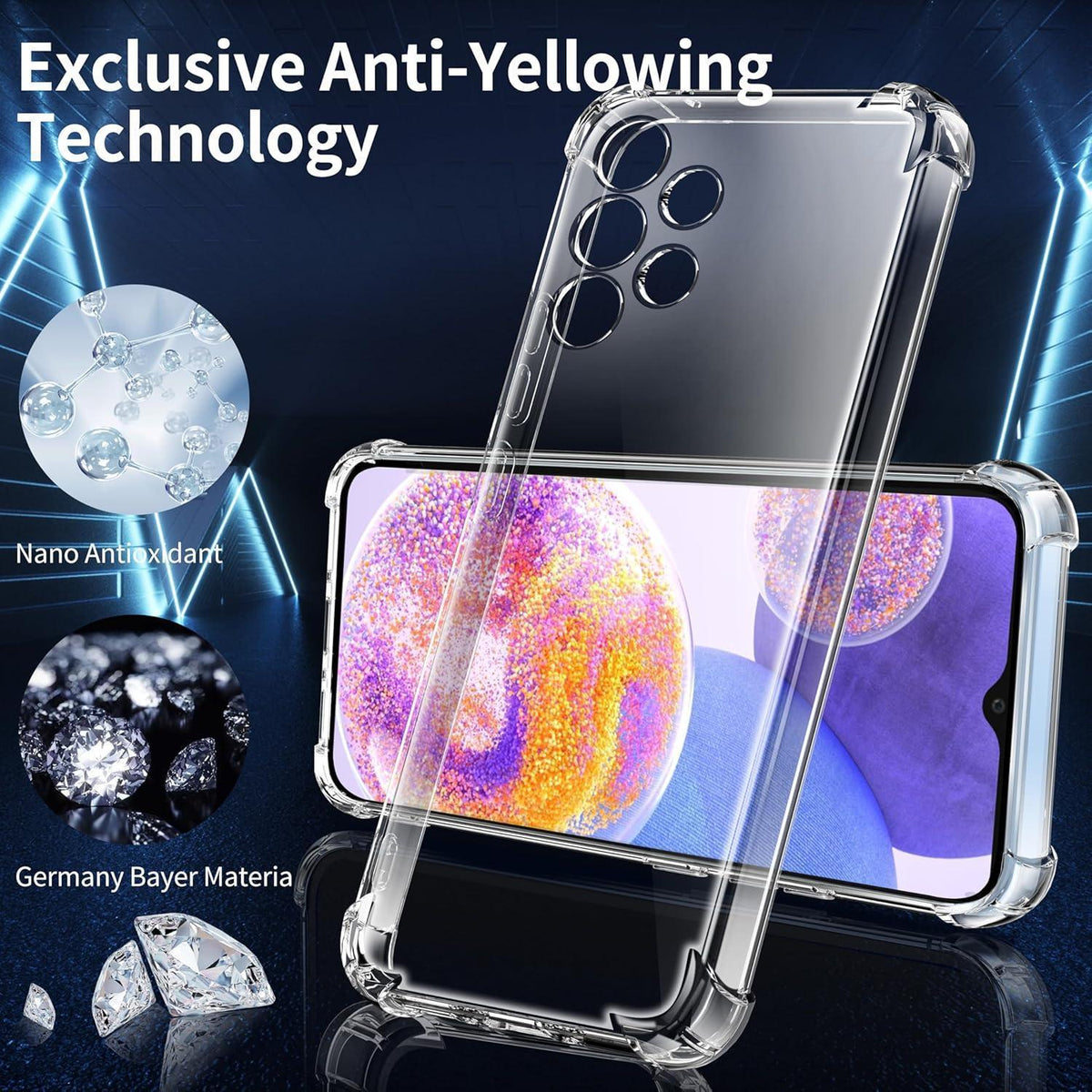 3in1 Schutzhülle Samsung A13 4G mit Panzerglas & Luftkissen