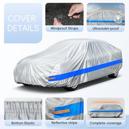 Wasserdichte Autoabdeckung A4 (470-490cm) für Camaro, Fusion & mehr