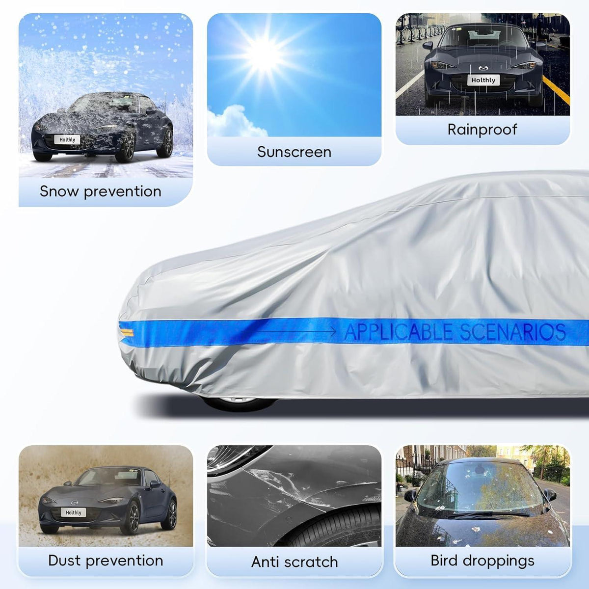 Wasserdichte Autoabdeckung für Coupé (bis 420cm) – Schutz vor Wetter & UV