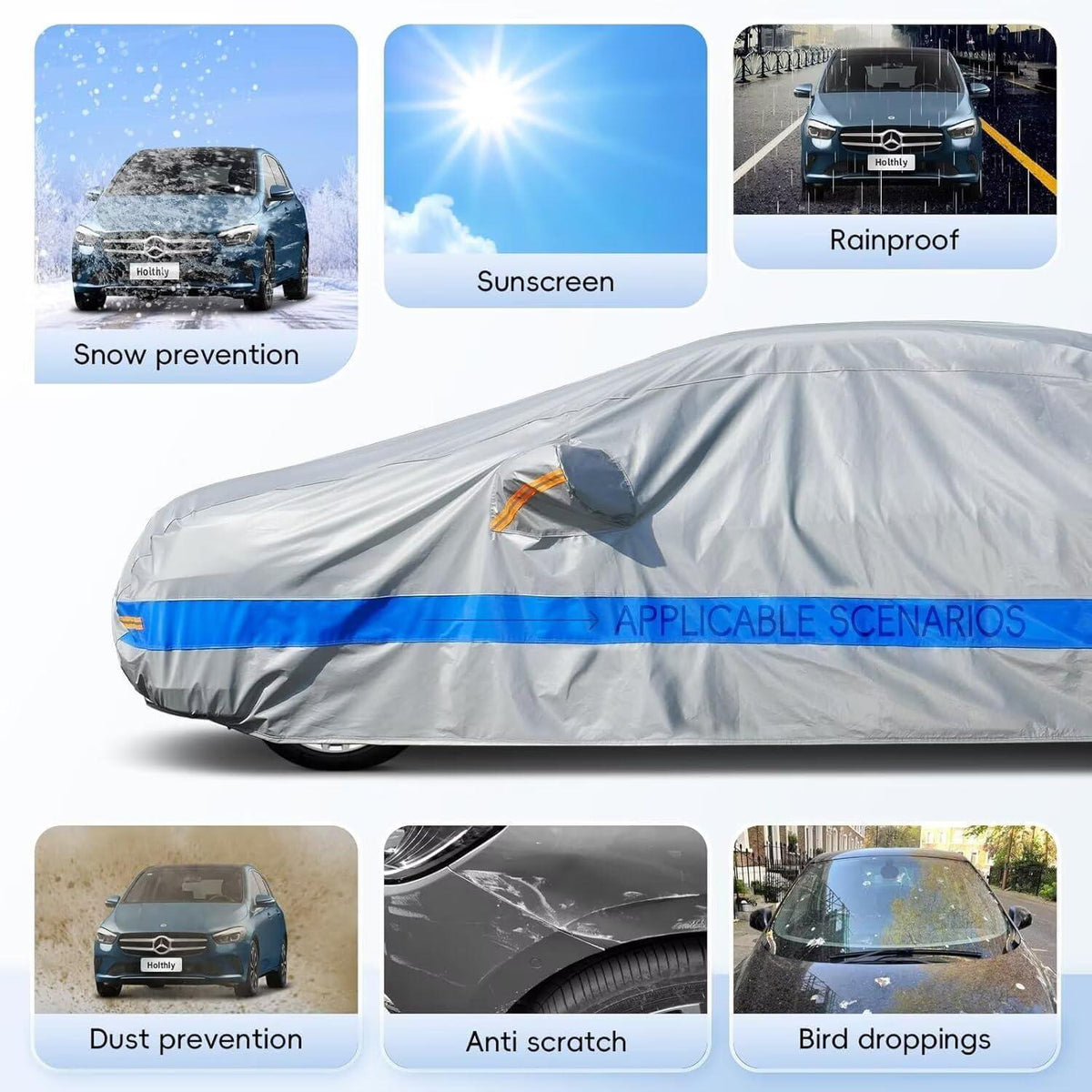 Wasserdichte Autoabdeckung für Mercedes, Audi, Maserati – 3XL+ Limousine