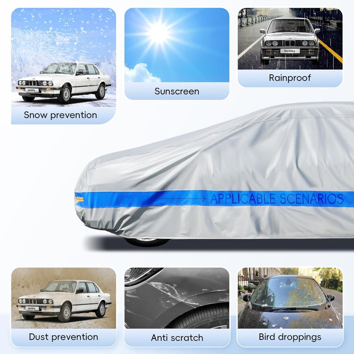 Wasserdichte Autoabdeckung für Porsche, Nissan & Co. (420-450cm)