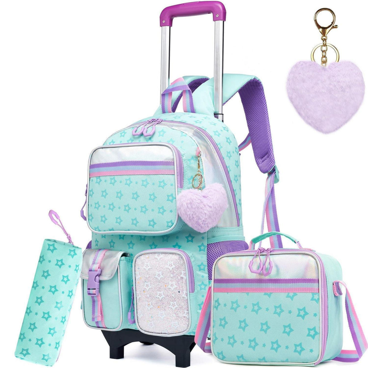 Rollrucksack Einhorn für Mädchen – 17 Zoll Schule & Reise