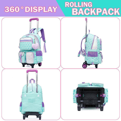 Rollrucksack Einhorn für Mädchen – 17 Zoll Schule & Reise