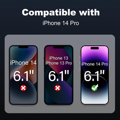 Panzer Schutz Glas für iPhone 14 Pro 6,1 Zoll, 2 Stück, 9H