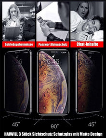 3er Set Matt Schutzfolie iPhone 15 Plus Blickschutzfolie 9H