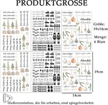 Kerzentattoos Weihnachten Happy New Year Wasserschiebefolie
