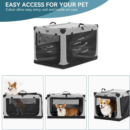 Faltbare Hundebox grau XL – Sicher & Komfortabel für Reisen