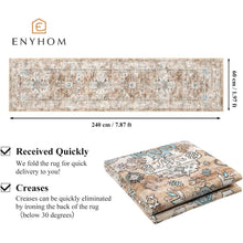 Läufer Teppich 60x240 cm Creme Boho Chic rutschfest waschbar
