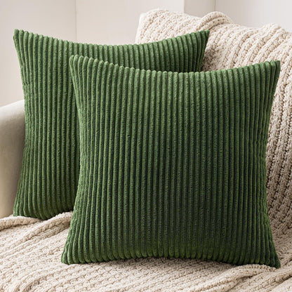 Kissenbezüge Kordsamt 60x60cm Matcha Grün 2er Set