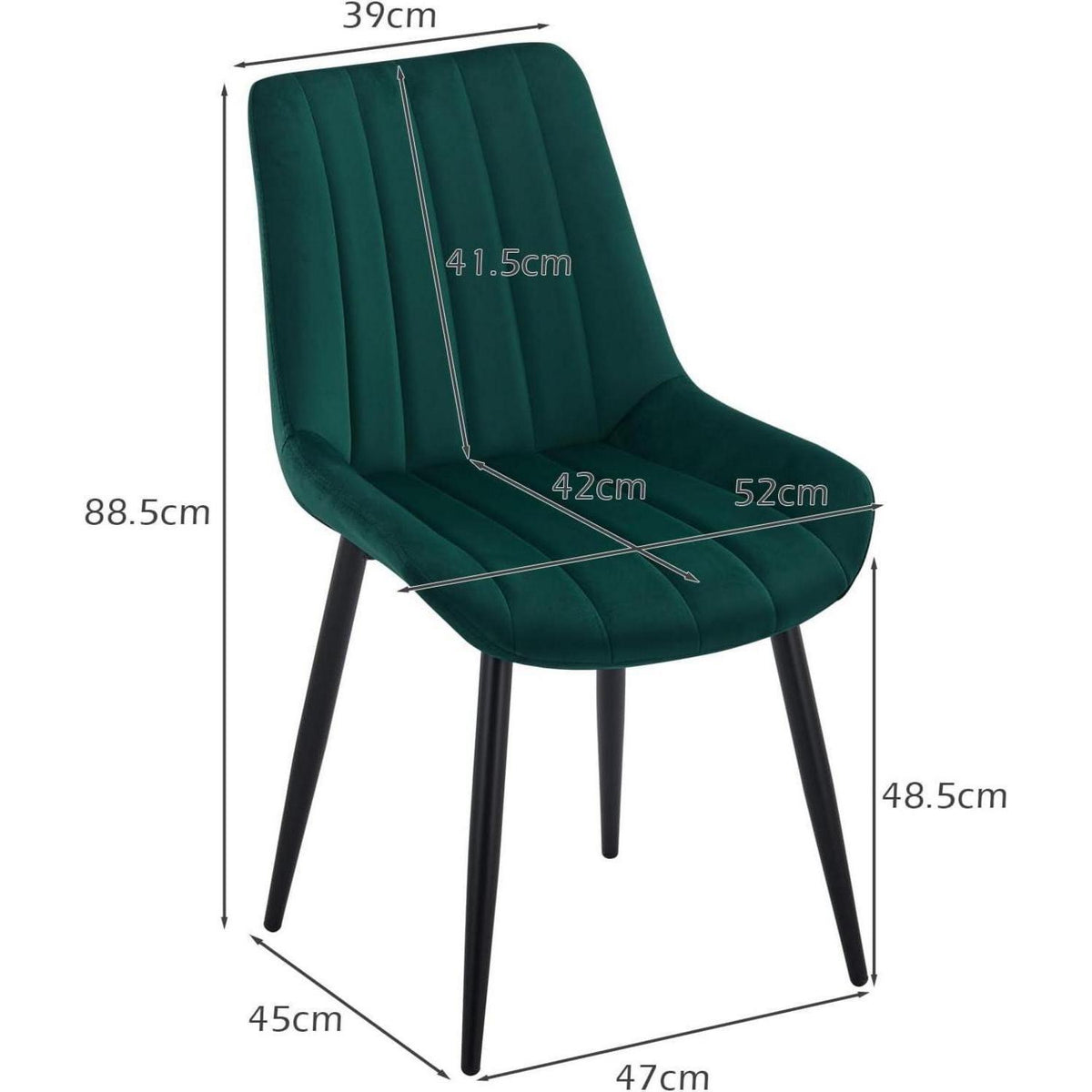 Samt Esszimmerstühle 4er Set – Moderne Sessel Grün
