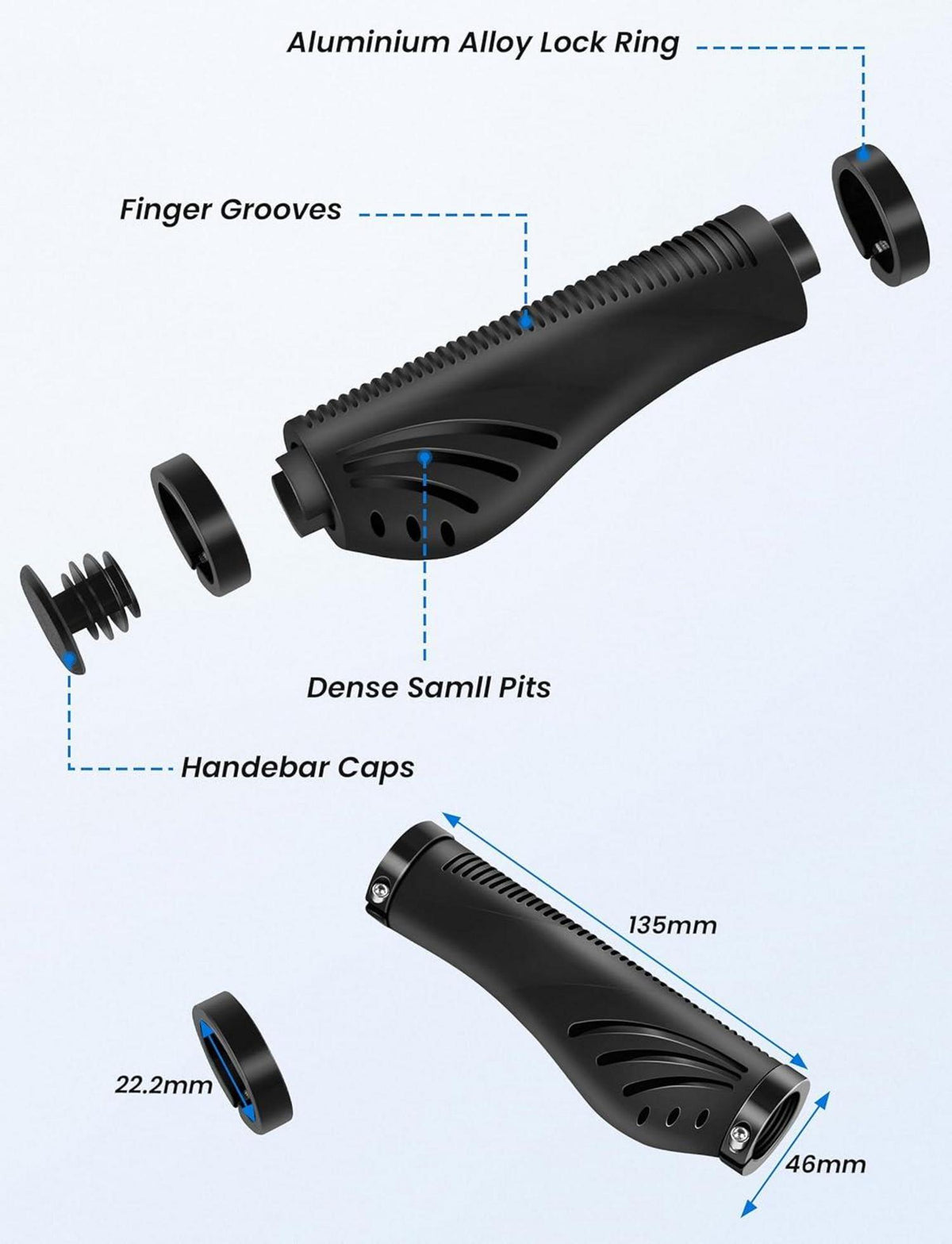 Fahrradgriffe Rutschfester MTB Lenkergriffe Ergonomisch Lock-On Design