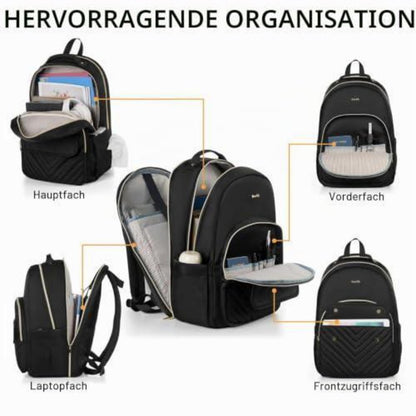 Laptop Rucksack Damen 17,3 Zoll – Anti-Diebstahl & USB Ladeanschluss