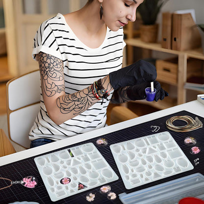 Silikonform Schmuck Set für Epoxidharz Anhänger DIY Halsketten