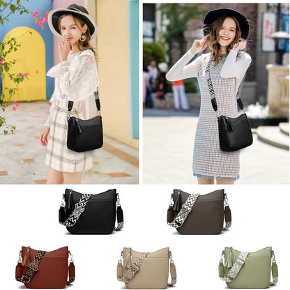 SOGYECS Umhängetasche Damen Leder Crossbody Bag Khaki