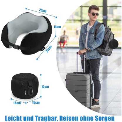 Nackenkissen Memory Foam Grau - Reisekissen Auto Waschbar