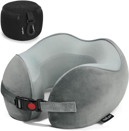 Nackenkissen Memory Foam Reisekissen Auto Waschbar Grau