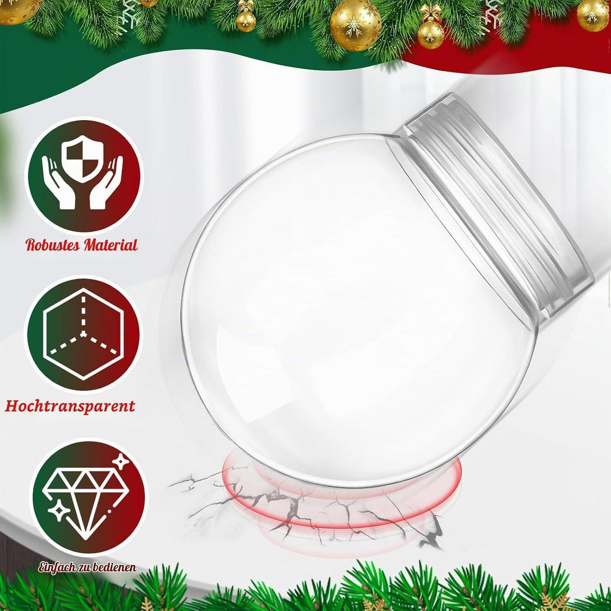 Leere Schneekugeln zum Basteln – 10er Set, 150ml