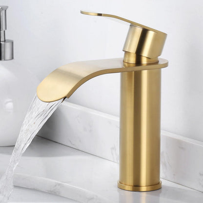 Wasserhahn Bad mit Wasserfall-Auslauf, Goldfarben
