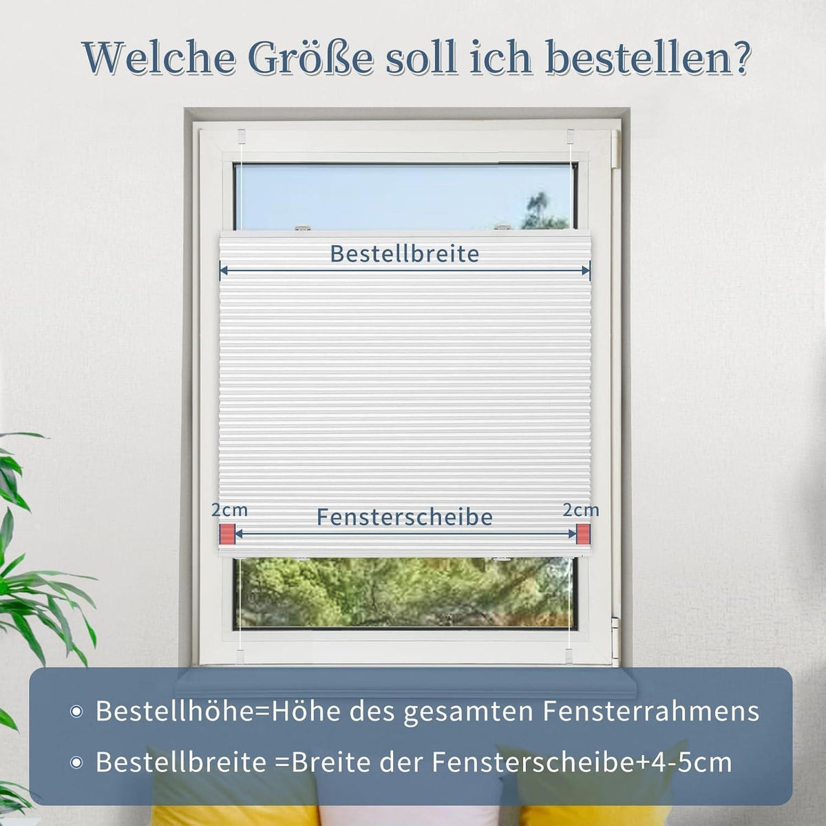 Verdunklungsplissee Wabenplissee ohne Bohren Weiß 70x220cm Thermo-Isolierung