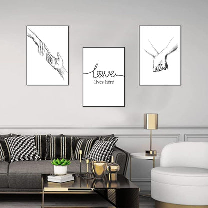 Premium Poster Set "Hand in Hand" - Moderne Wandkunst 30x40cm