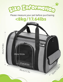 Pecute Transportbox Katze Faltbare Katzentasche XL Grau