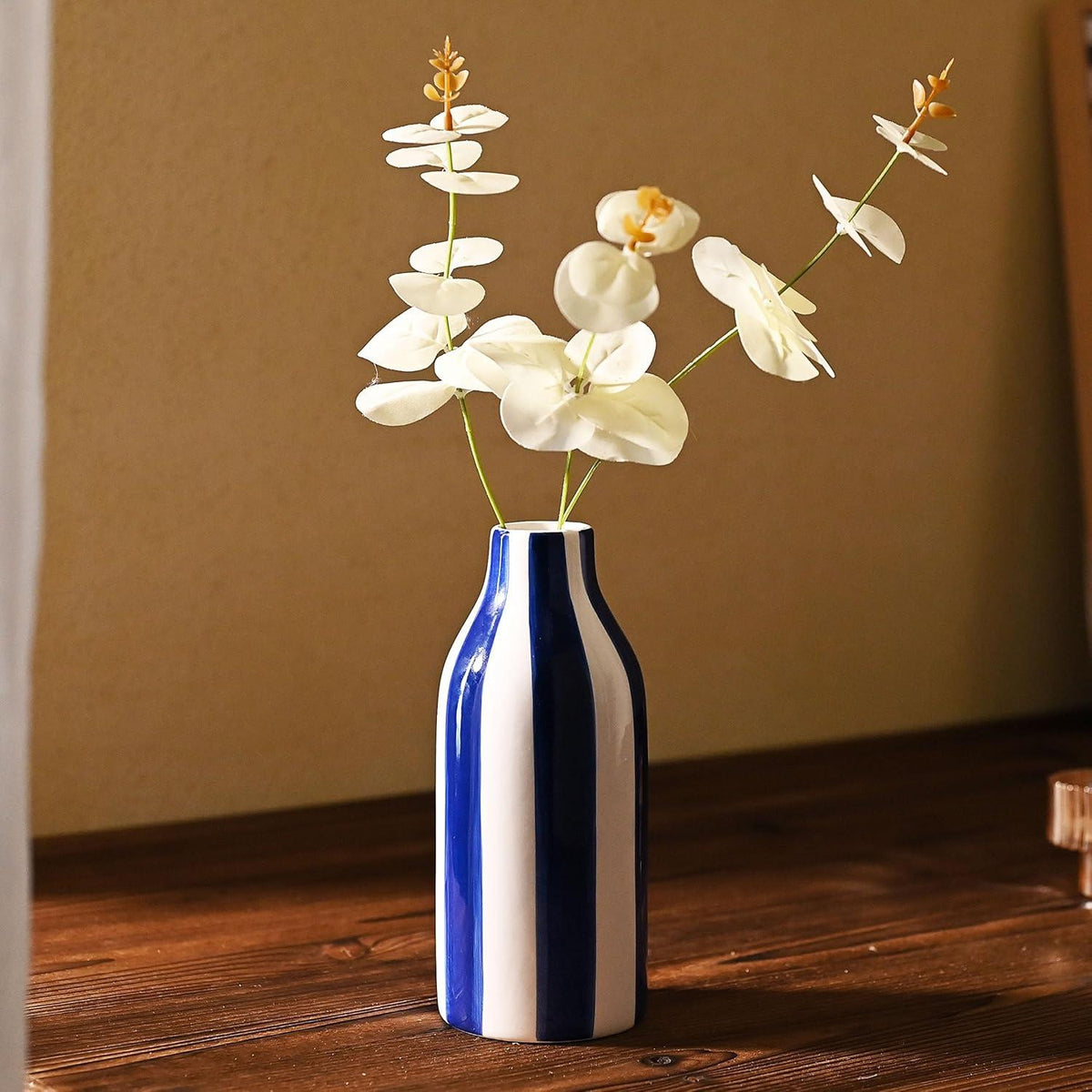 Porzellan Vase blau-weiß modernes Bauernhaus Deko 19cm