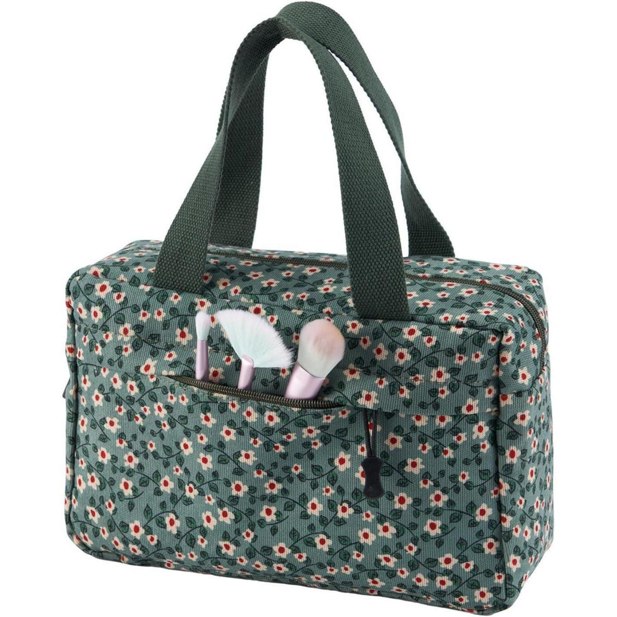 Große Cord Kosmetiktasche für Damen - Grün